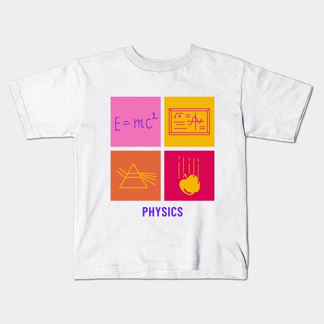 Retro Physics Design Kids T-Shirt by soubamagic